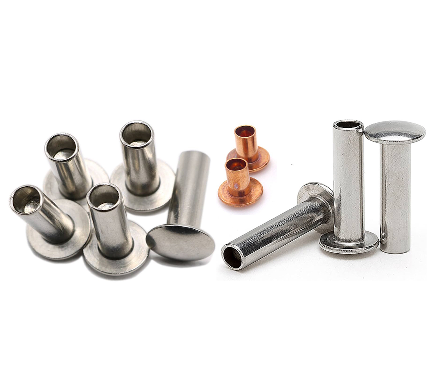 assorted semi-tubular rivets
